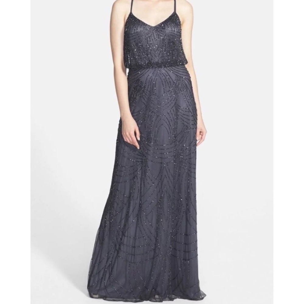 Adrianna Papell Beaded Chiffon Blouson gown